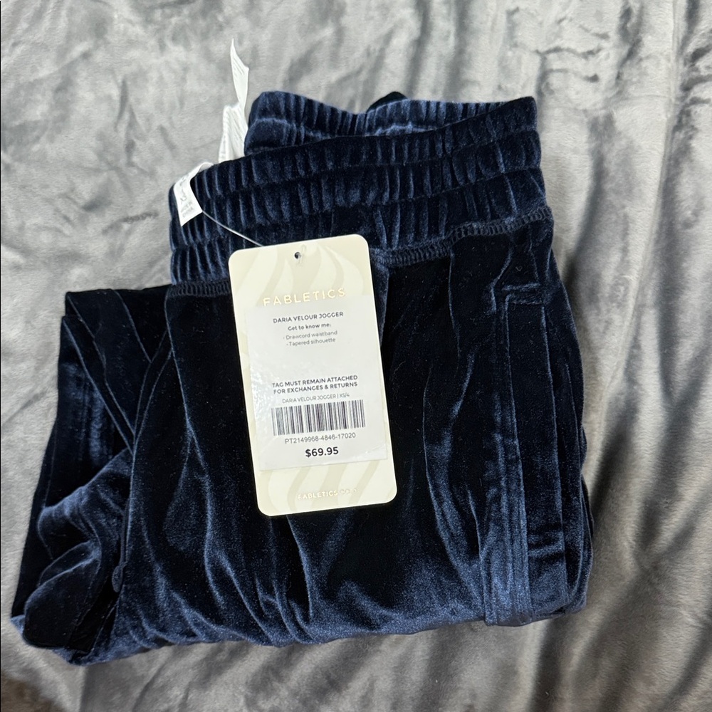 Fabletics Navy Velvet Joggers